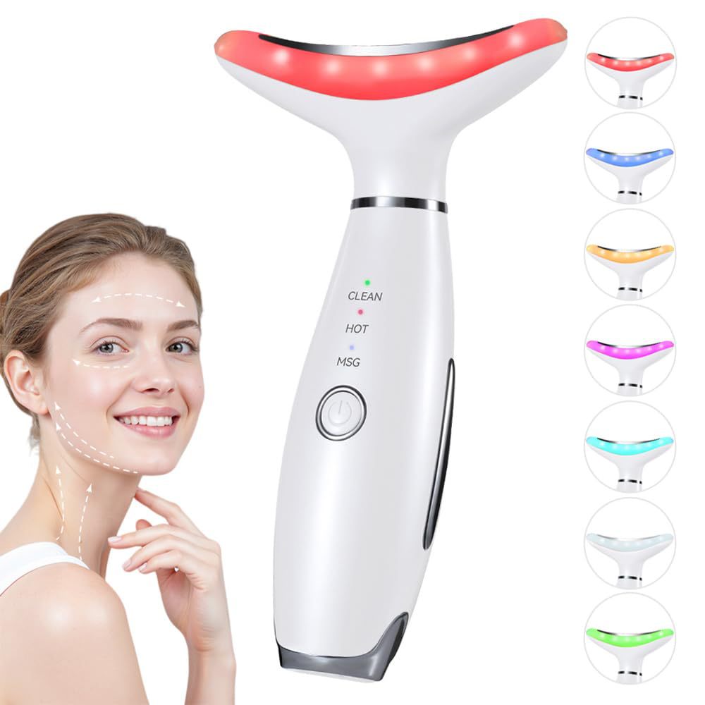 Neck Beauty Instrument 7-Color Neck Beauty Instrument Household Facial Massager To Refine Neck Lines Face Cream Neck Cream Introduction Instrument Ready Stock